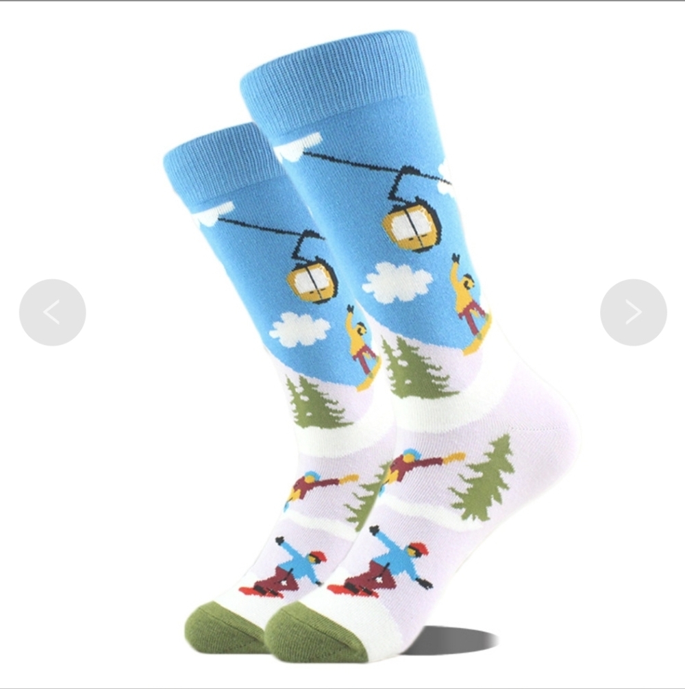 Colorful Skiing Pattern Socks